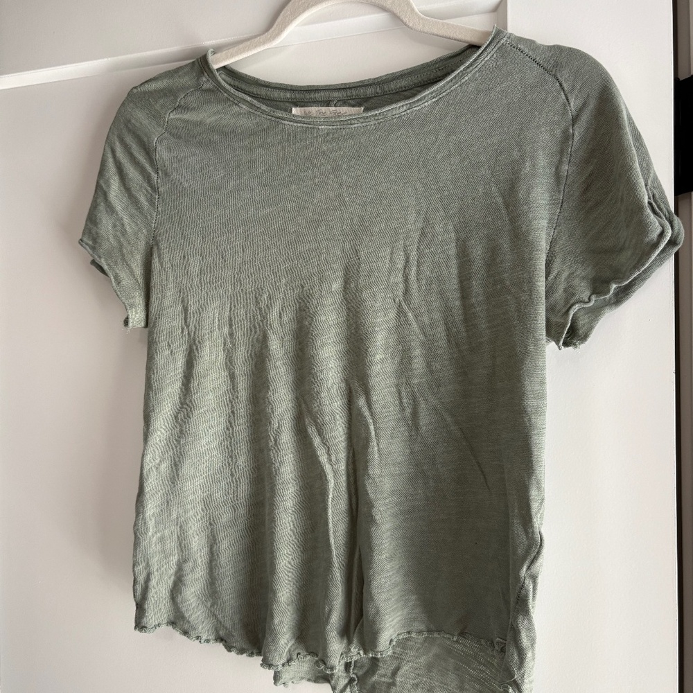 Free People Lettuce Edge Sage Green T-Shirt